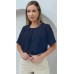034507 Blusa Manga Curta de Alfaiataria :: Azul Marinho 034507 Blusa Manga Curta de Alfaiataria :: Azul Marinho