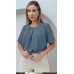 034507 Blusa Manga Curta de Alfaiataria :: Azul 034507 Blusa Manga Curta de Alfaiataria :: Azul