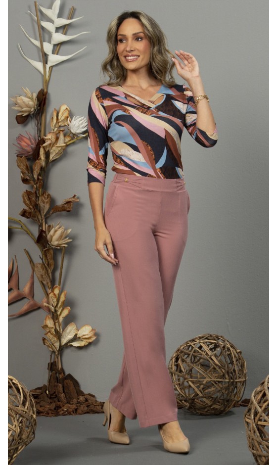 Blusa Ramany Manga 3/4 Estampada