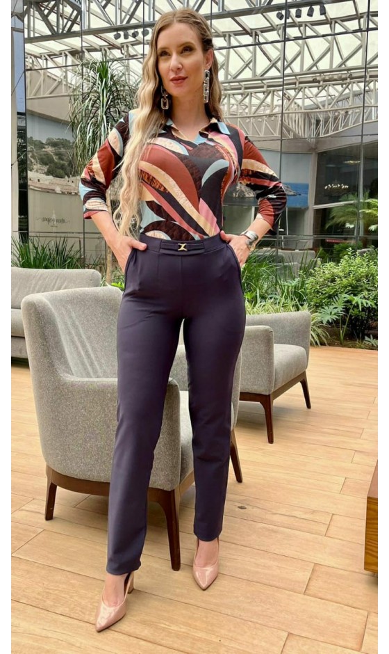 Blusa Ramany Manga 3/4 Estampada Abstrata