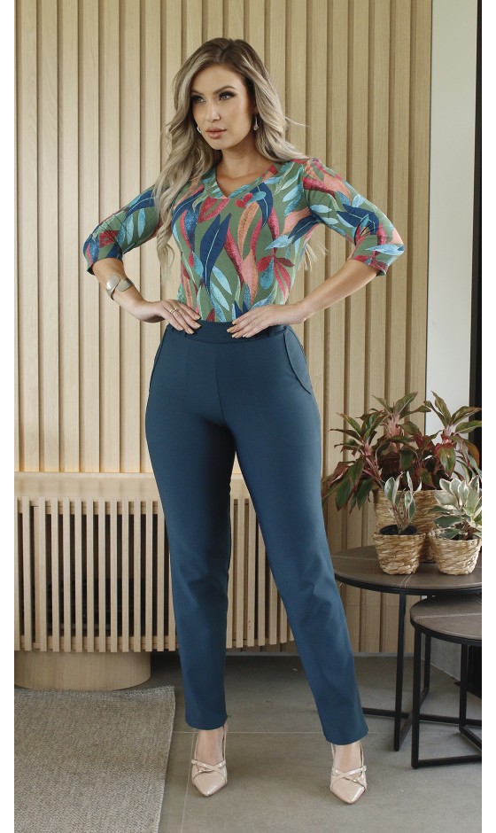 Blusa Ramany Manga 3/4 Estampada