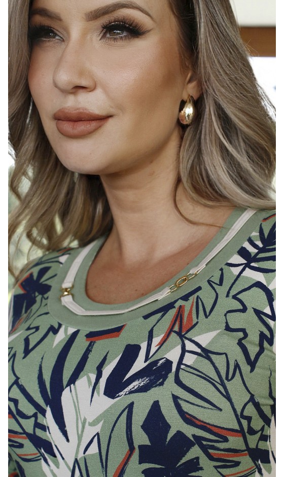 Blusa Ramany Manga 3/4 Estampada