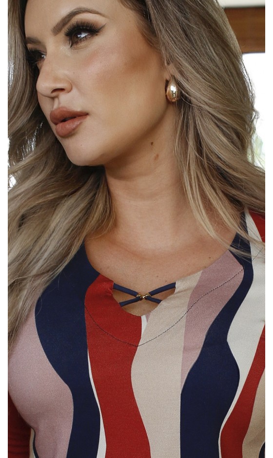 Blusa Ramany Manga 3/4 Estampada de Cós
