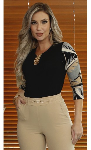 Blusa Ramany Manga 3/4