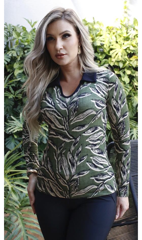 Blusa Ramany Manga Longa Estampada