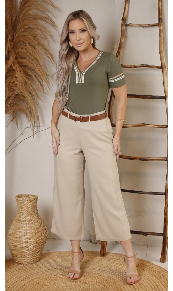 Blusa Manga Curta Lisa