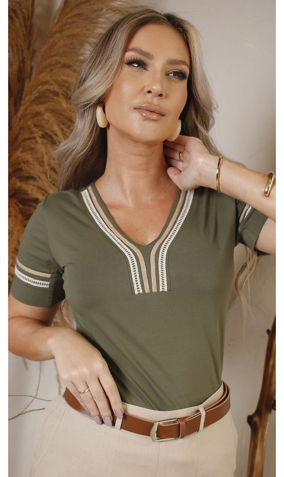 Blusa Manga Curta Lisa