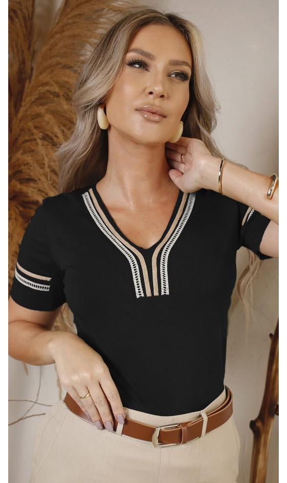 Blusa Manga Curta Lisa