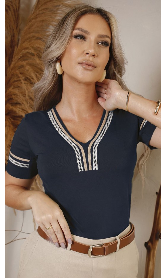 Blusa Manga Curta Lisa