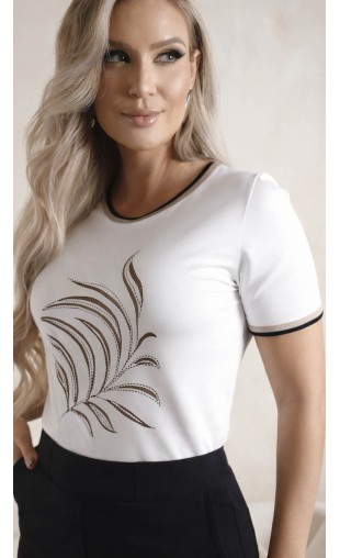 Blusa Manga Curta Estampa em Silk