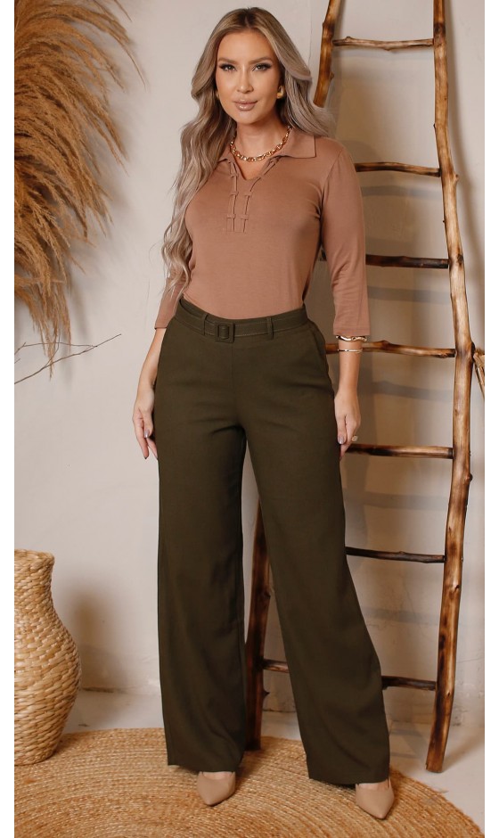 Blusa Manga 3/4 Gola Polo