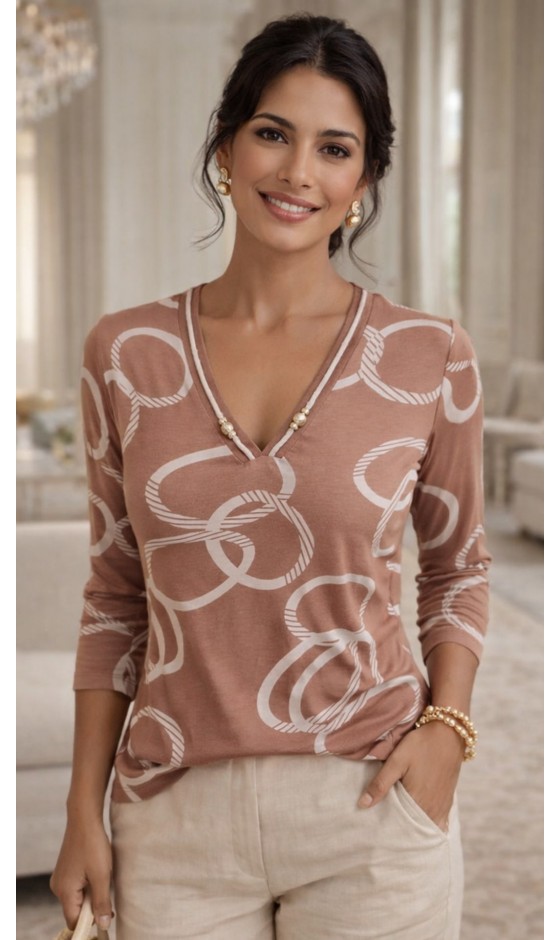 Blusa Manga 3/4 Estampada