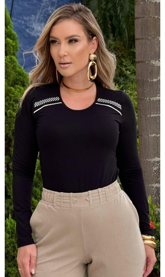 Blusa Manga Manga Longa Lisa