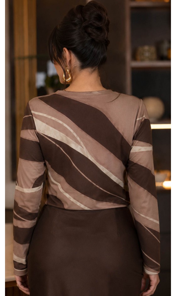 Blusa Manga Longa Abstrata 