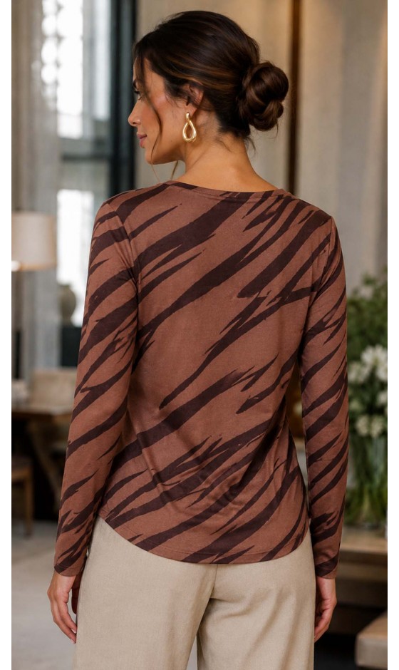 Blusa Manga Longa Animal Print
