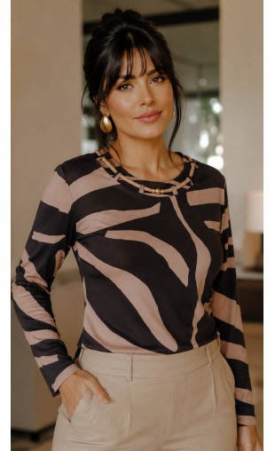 Blusa Manga Longa Estampada