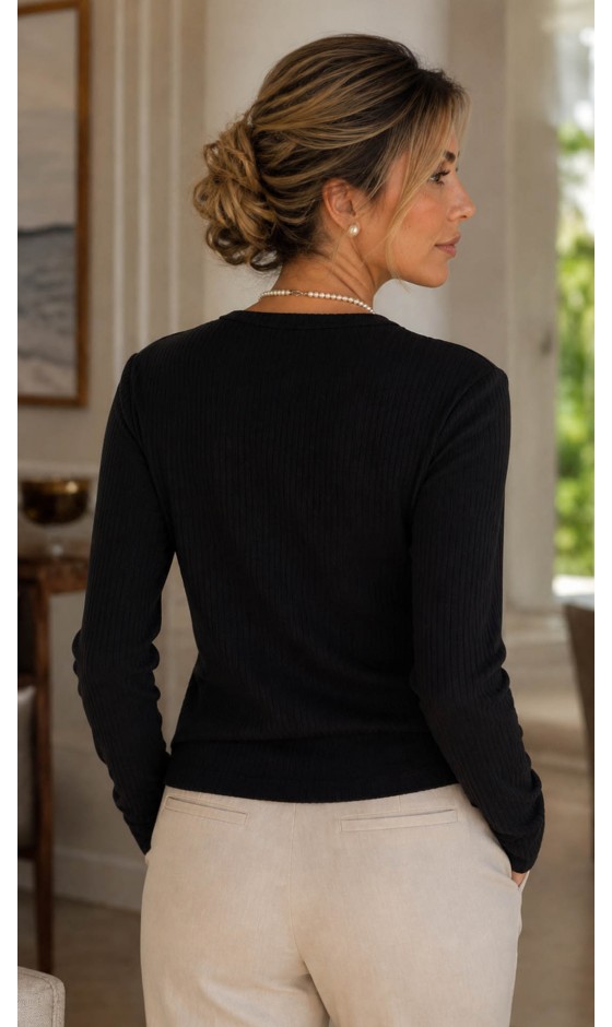 Cardigan em Malha Canelada