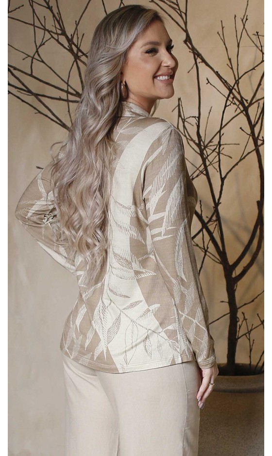 Camisa Manga Longa estampa Folhagem