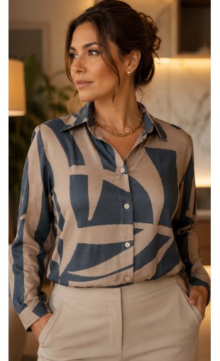 Camisa Manga Longa estampa Folhagem