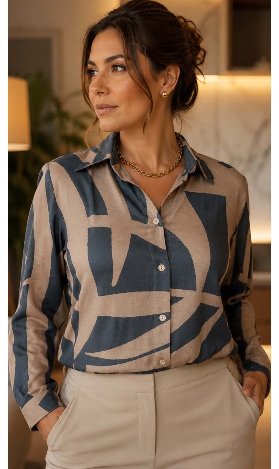 Camisa Manga Longa estampa Folhagem