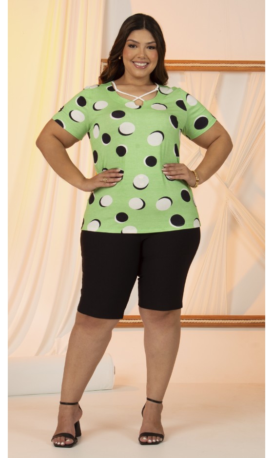 Blusa Ramany Estampa Verde Poá