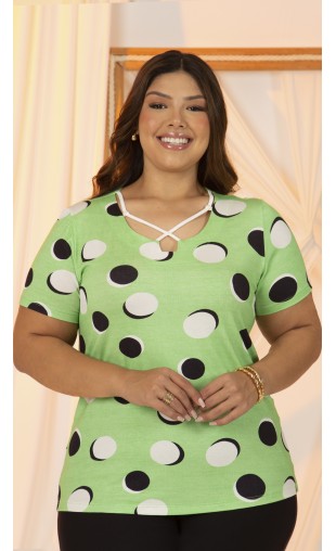 Blusa Ramany Estampa Verde Poá