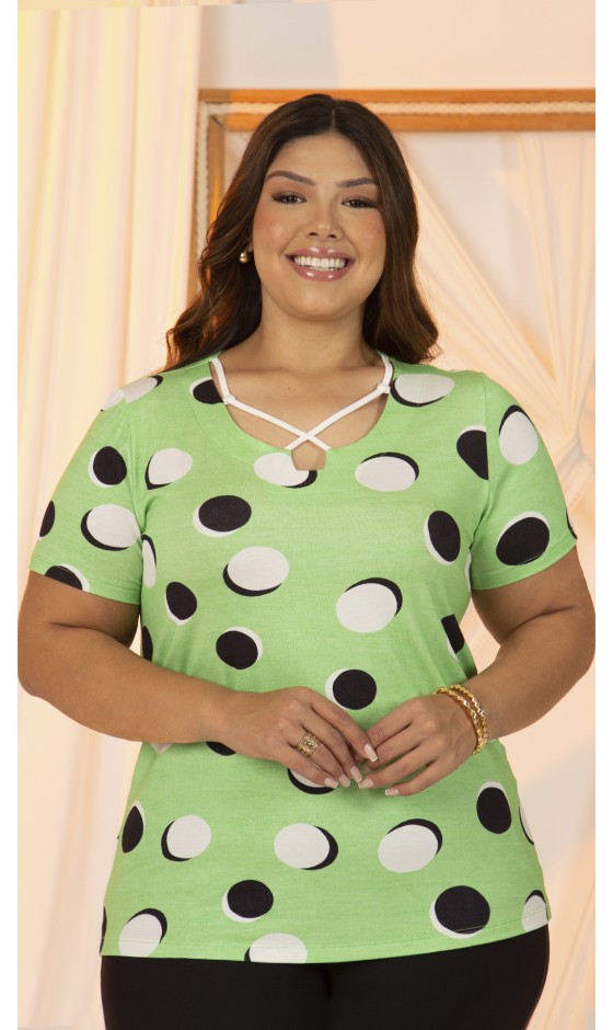 Blusa Ramany Estampa Verde Poá