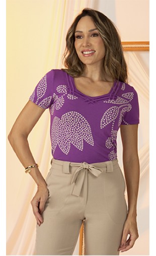 Blusa Ramany Estampa Flores de Poá