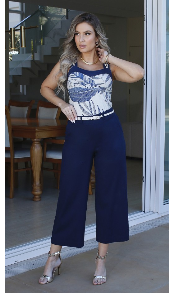 Regata Ramany com estampa Folhagem