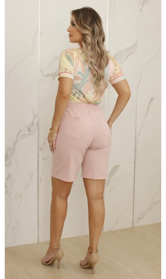 Blusa Manga Curta Ramany Estampa Folhagem