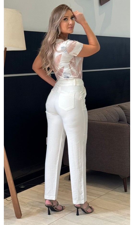 Blusa Manga Curta Ramany Estampada