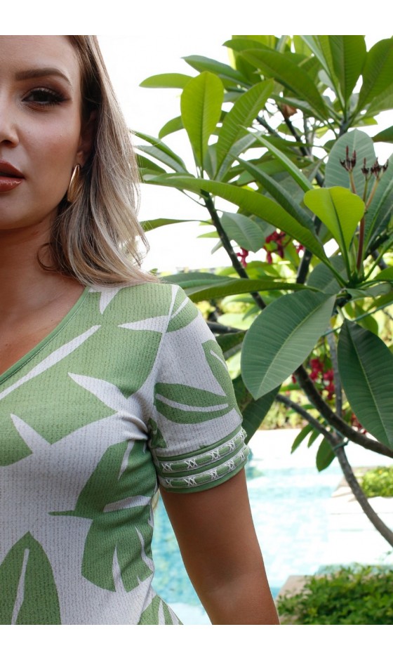 Blusa Ramany Estampada Folhagem