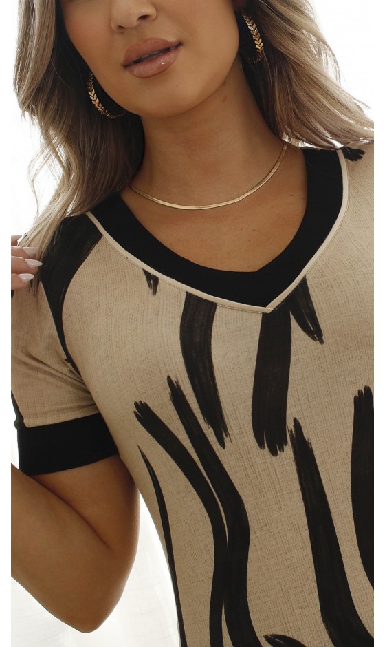 Blusa Manga Curta Ramany Estampada