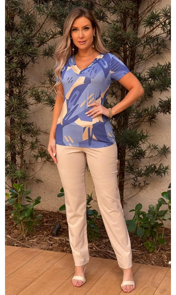 Blusa Ramany Estampada Abstrata