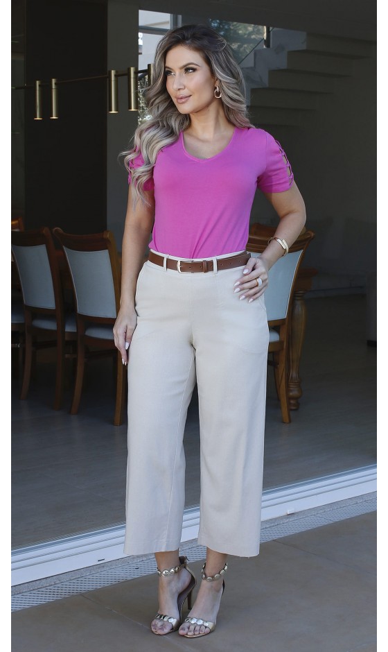 Blusa Manga Curta Ramany Lisa