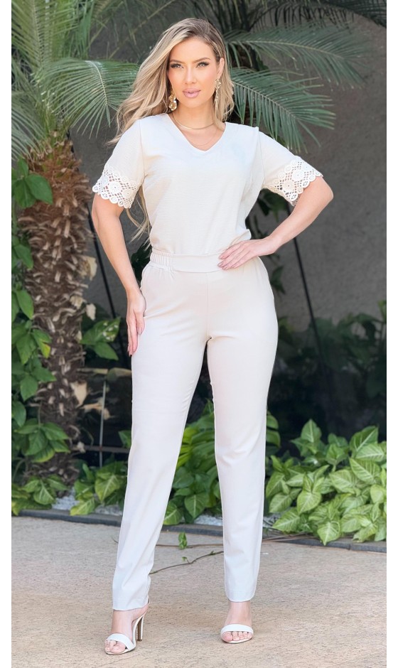 Blusa Manga Curta Ramany de Tecido Plano