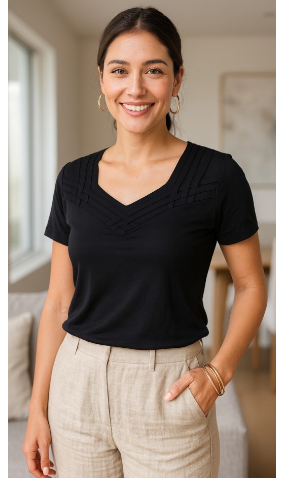 Blusa Manga Curta Ramany Lisa