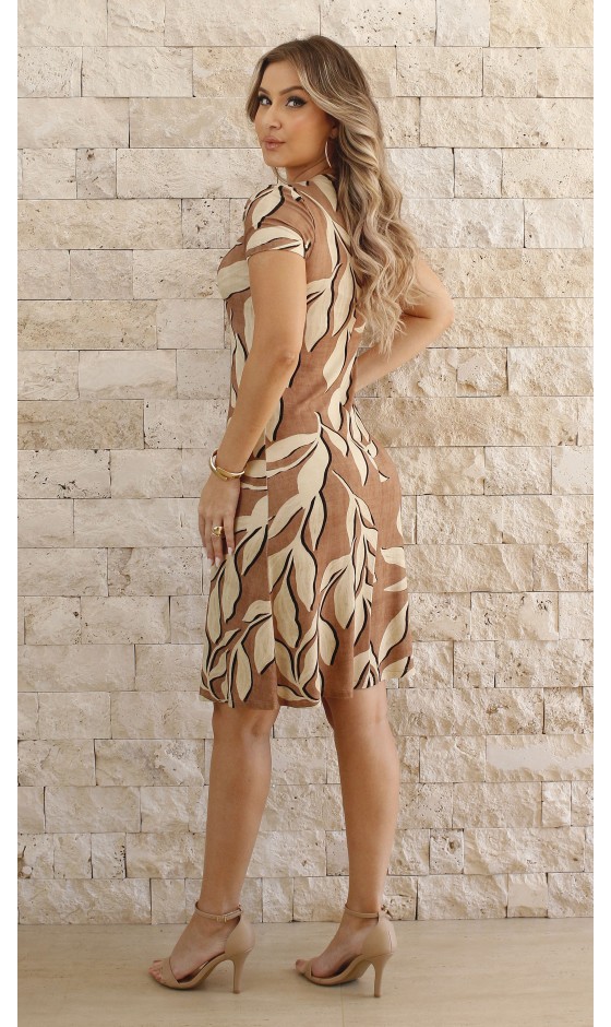 Vestido Ramany Estampa Folhagem