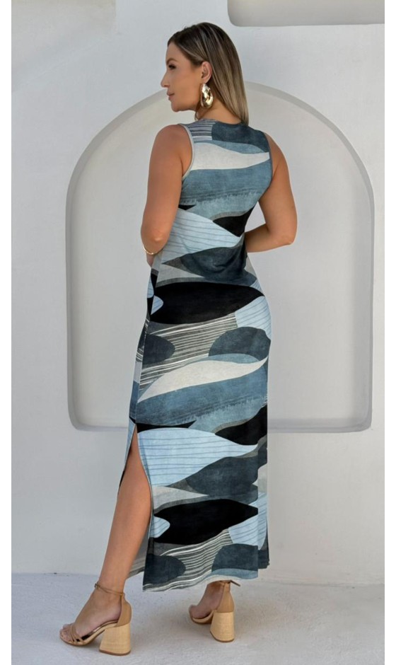 Vestido Longo Ramany Estampa Abstrata