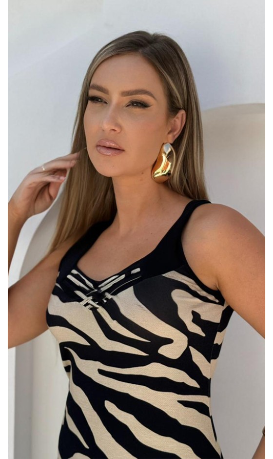 Vestido Regata Ramany Estampa Abstrata