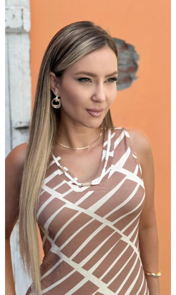 Vestido Ramany Estampa Geométrica