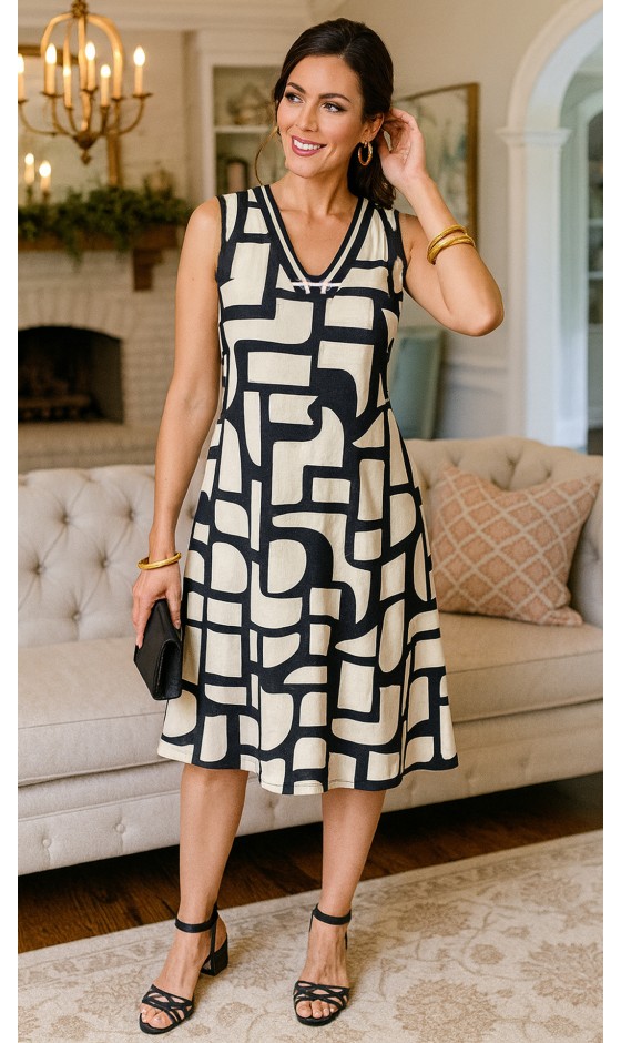 Vestido Ramany Estampa Abstrata