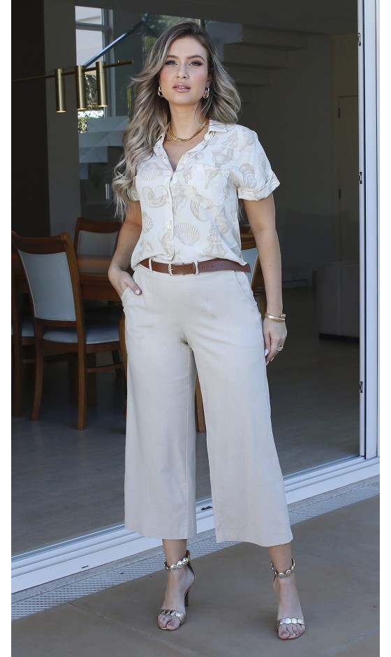 Camisa de Alfaiataria Estampada