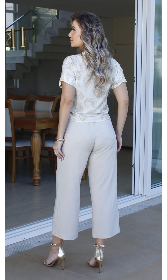 Camisa de Alfaiataria Estampada