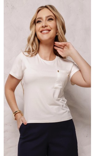 Blusa Ramany Manga Curta com Bolso