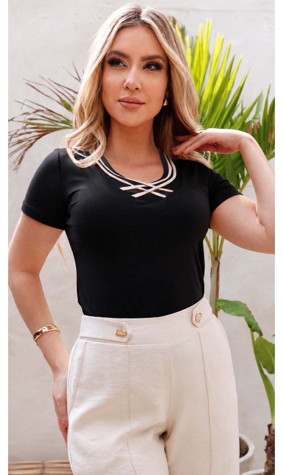 Blusa Manga Curta Ramany