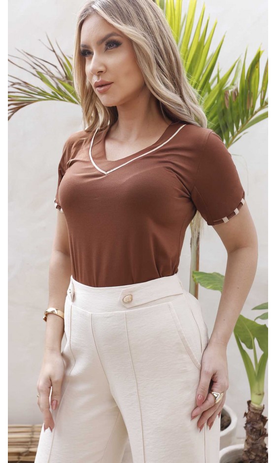 Blusa Manga Curta Ramany