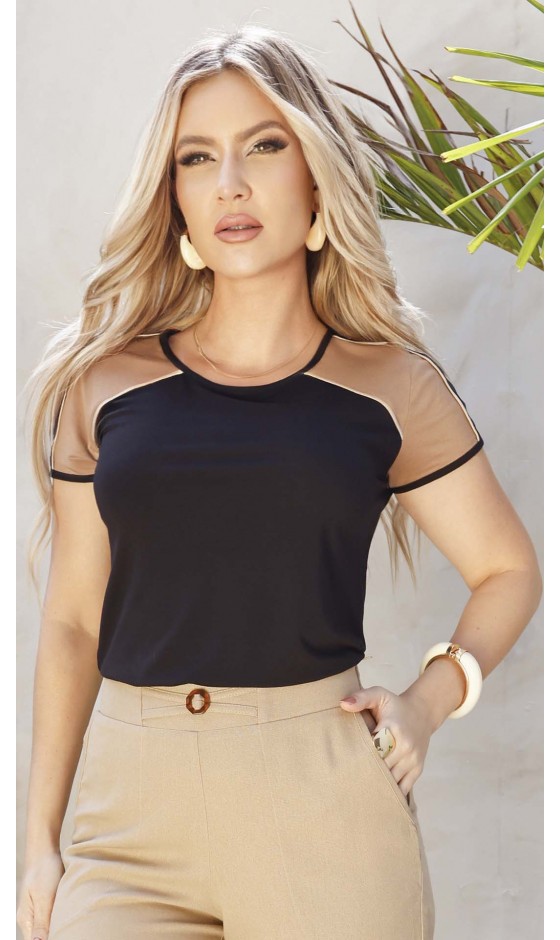 Blusa Manga Curta Ramany