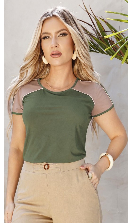Blusa Manga Curta Ramany