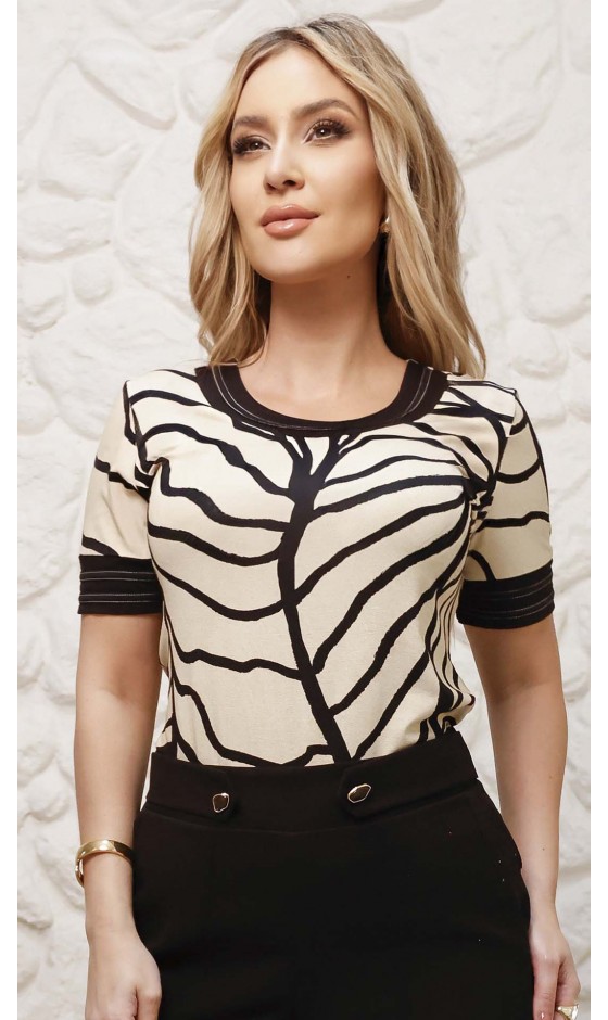 Blusa Manga Curta Estampa Abstrata